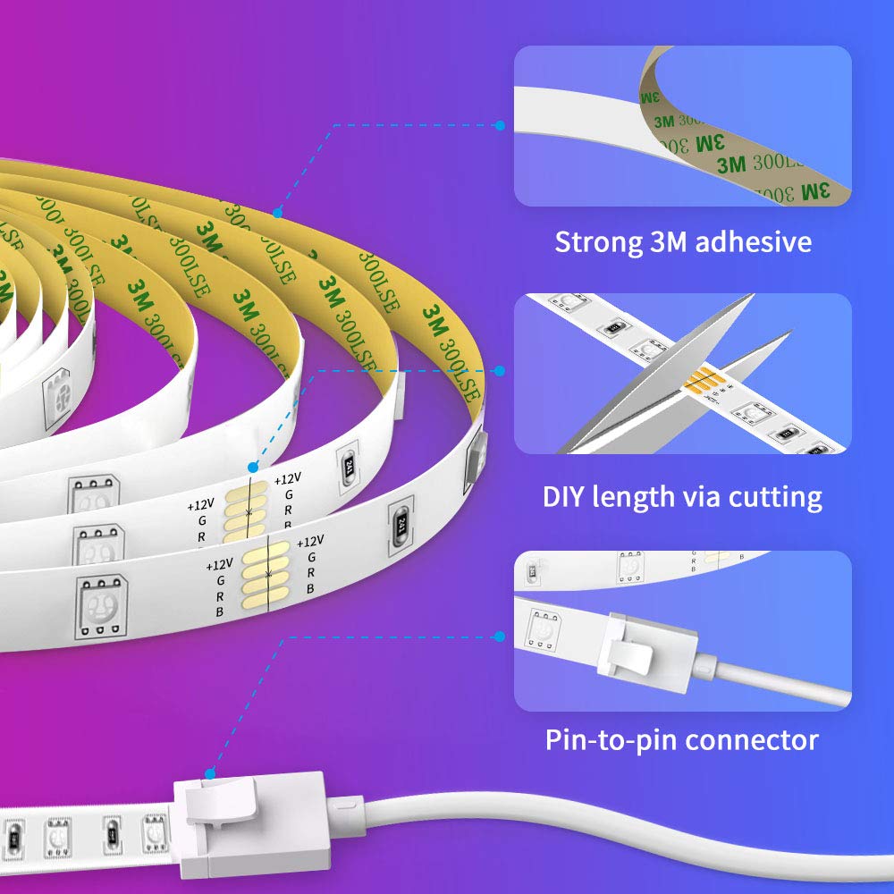 - Govee RGB LED Strip Lights | 5m | Smart WiFi App Control -
