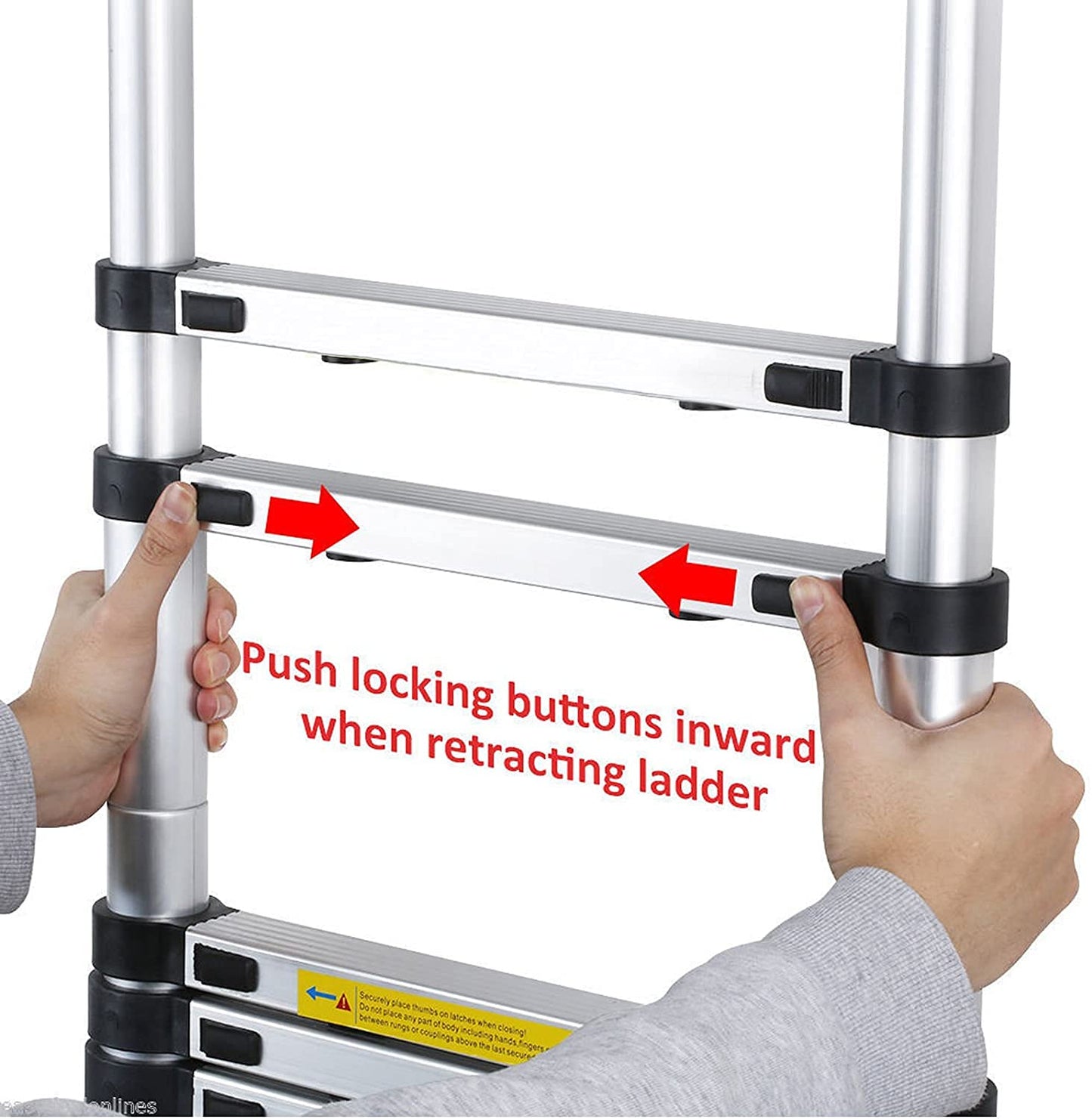 - DIY 12.5ft (3.8m) Telescoping Ladder | Extendable Collapsible Lightweight Ladders | 150kg (330lb) 13 Steps -