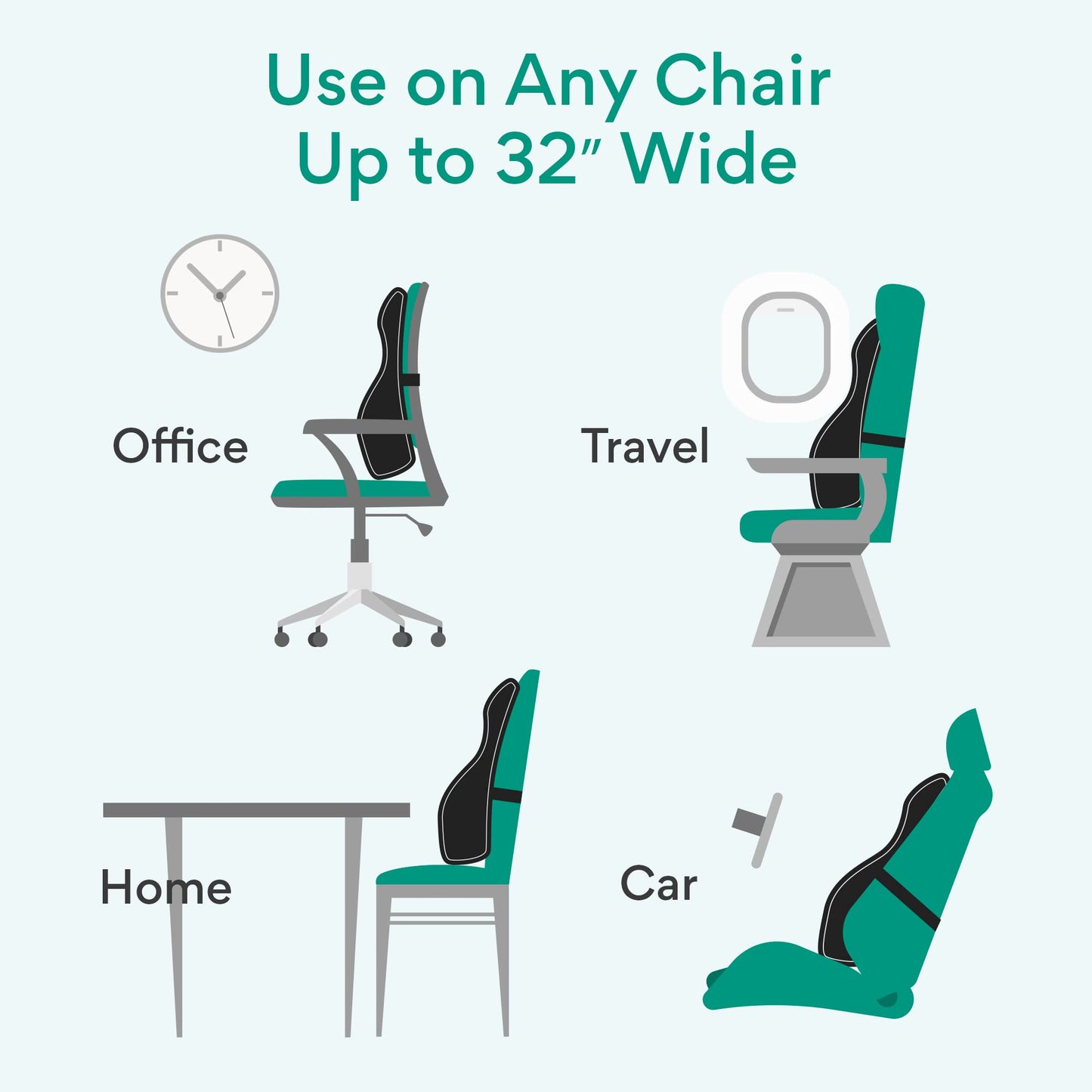 Back Support Chair Cushion - Lasting Comfort Lumbar Support Cushion - Office Chair Back Support Cushion, Car Seat Cushion, Back Pillow, Back Support for Office Chair