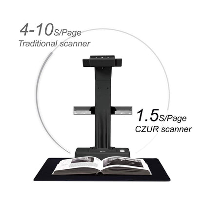 CZUR Document Scanner, ET18 Pro Book Scanner Portable Smart A3 Document Scanner Document Camera with OCR WIFI Function Auto Flatten Curve Tech, 18MP HD Camera, 180+ Languages OCR for Windows & Mac