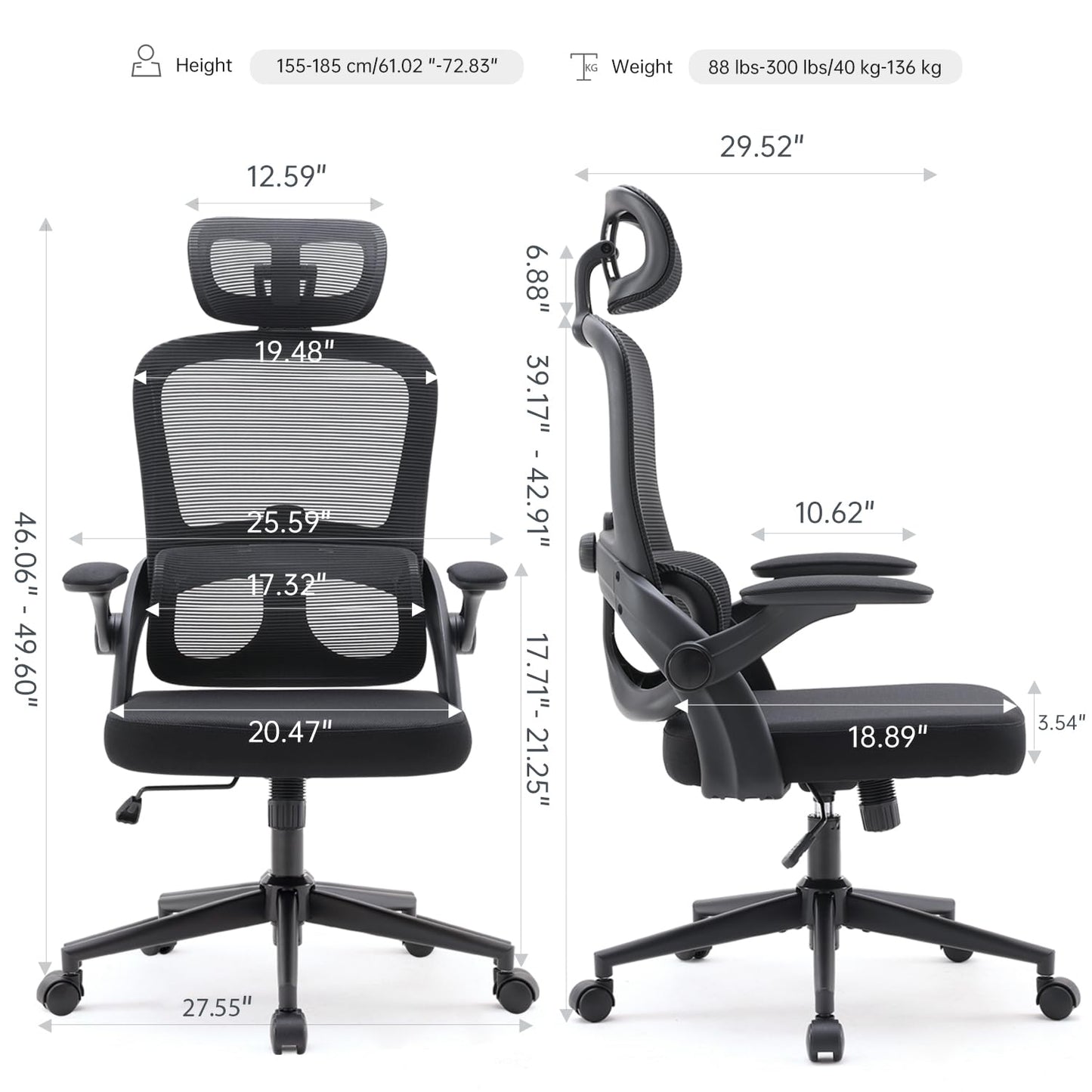 - SIHOO M102C Ergonomic Mesh Office Chair | High Back Desk Chair | 3D Armrests -