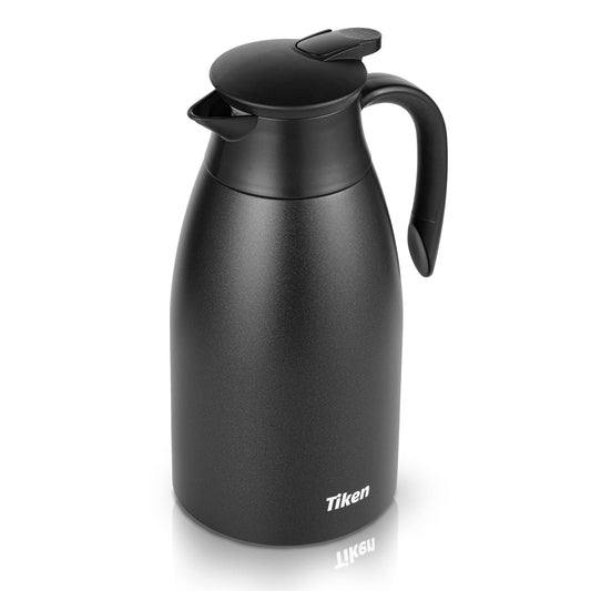 - Tiken 2L Thermal Coffee Carafe Jug | Stainless Steel | Insulated Vacuum Coffee Pot -