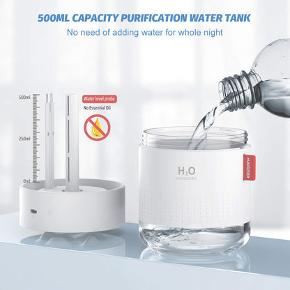 - Humidifiers 500ml | Cool Mist Humidifiers | Air Humidifier With Ultrasonic Quiet Mode -