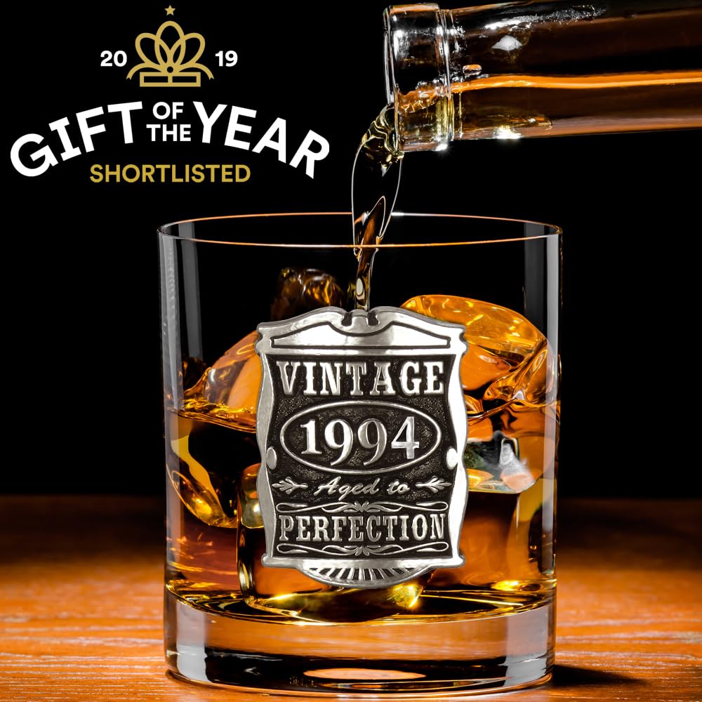 - English Pewter Company Vintage | Birthday or Anniversary Whisky Glass Tumbler | Unique Personalised Whiskey Gift For Men -