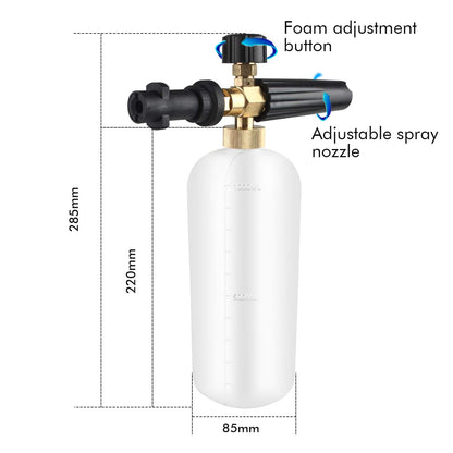 - Qooltek Adjustable Foam Cannon | 1 Liter Bottle Snow Foam Lance | Soap Dispenser Nozzle -