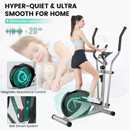 - Dripex Cross Trainers Magnetic Elliptical Machine | 8 Level Adjustable Resistance 6KG Flywheel | Pulse Sensor | LCD Monitor -