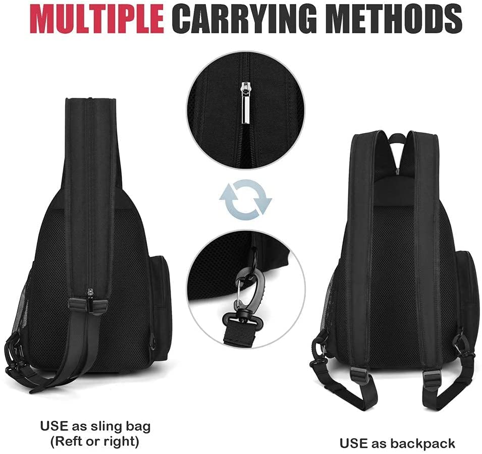 Cwatcun Camera Bag, Sling Camera Case Shoulder Backpack with Tripod Holder for Canon Nikon Sony Pentax DSLR SLR Mirrorless Cameras Black