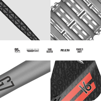 - Target Darts | Phil Taylor  | Tungsten Five Gen 7 Swiss Point Darts | Grey, Black and Red | 26G | UK -