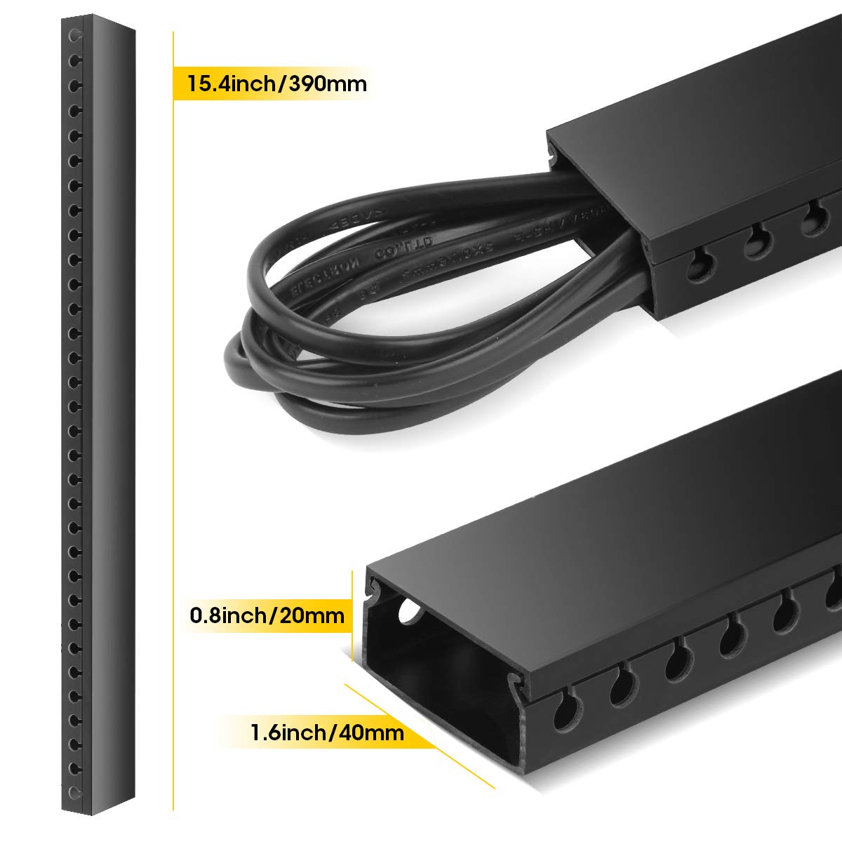 - StaGeek Cable Trunking | 9 Pieces of Cable Management Kit -