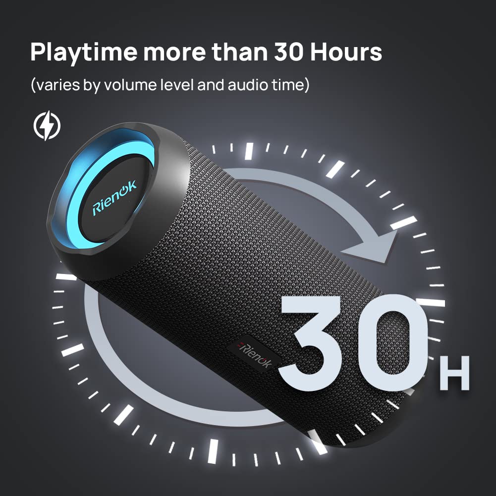 - RIENOK Bluetooth Speaker | Portable Wireless Bluetooth Speaker | Waterproof Outdoor Speaker -