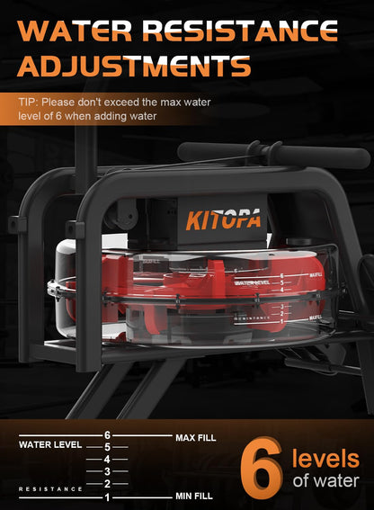 - Kitopa Rowing Machine | Rowing Machine for Home Gym | LCD Monitor and Aluminum Rail -