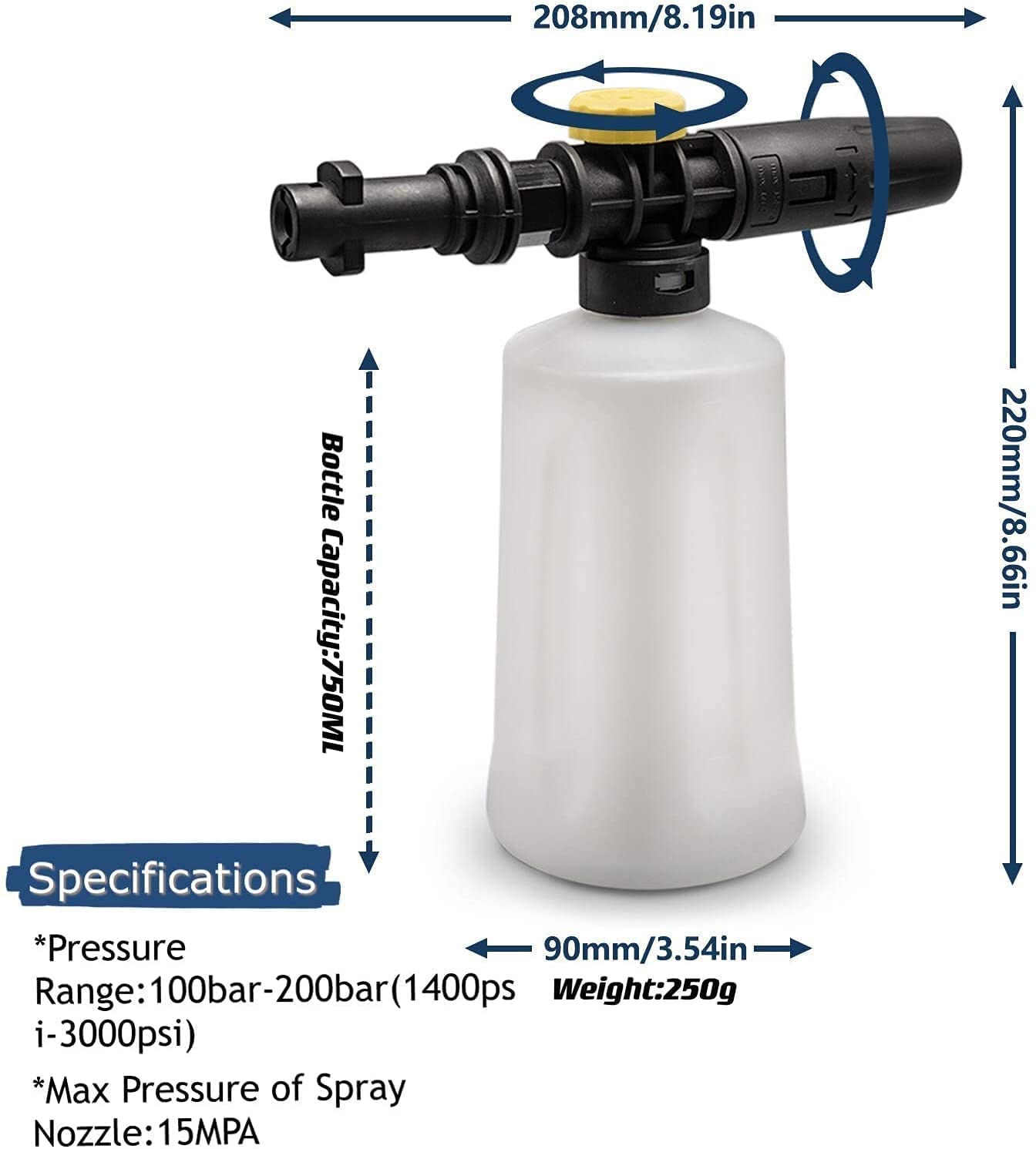- High Pressure Jet Bottle Snow Foam Lance Cannon Washer for Karcher -