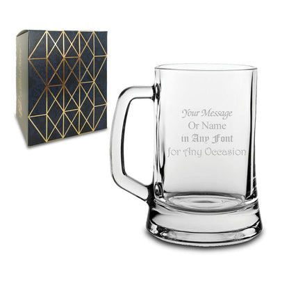 - Personalised Engraved Glass Beer Stein -