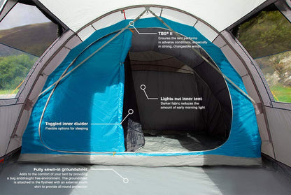 - Vango Lulworth Tent For 6 Person For Camping & Hiking Vivid Grey, Size 500 -