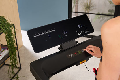 - JTX Slimline Flat Folding Treadmill | Ready Assembled | 16kph | Compact, Motorised Running Machine -
