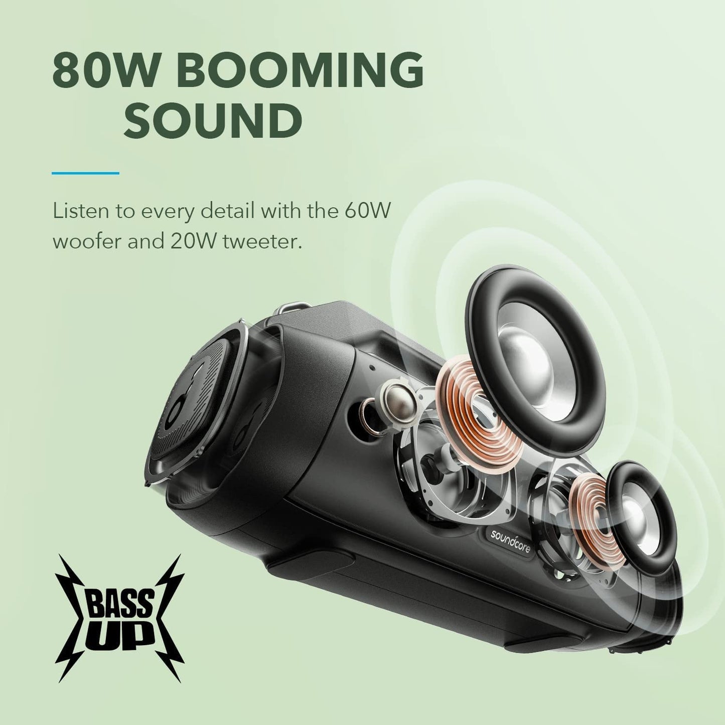 - Soundcore Anker Motion Boom Plus Bluetooth Speaker | Portable Speaker | 80W Booming Sound | IP67 Waterproof and Dustproof -