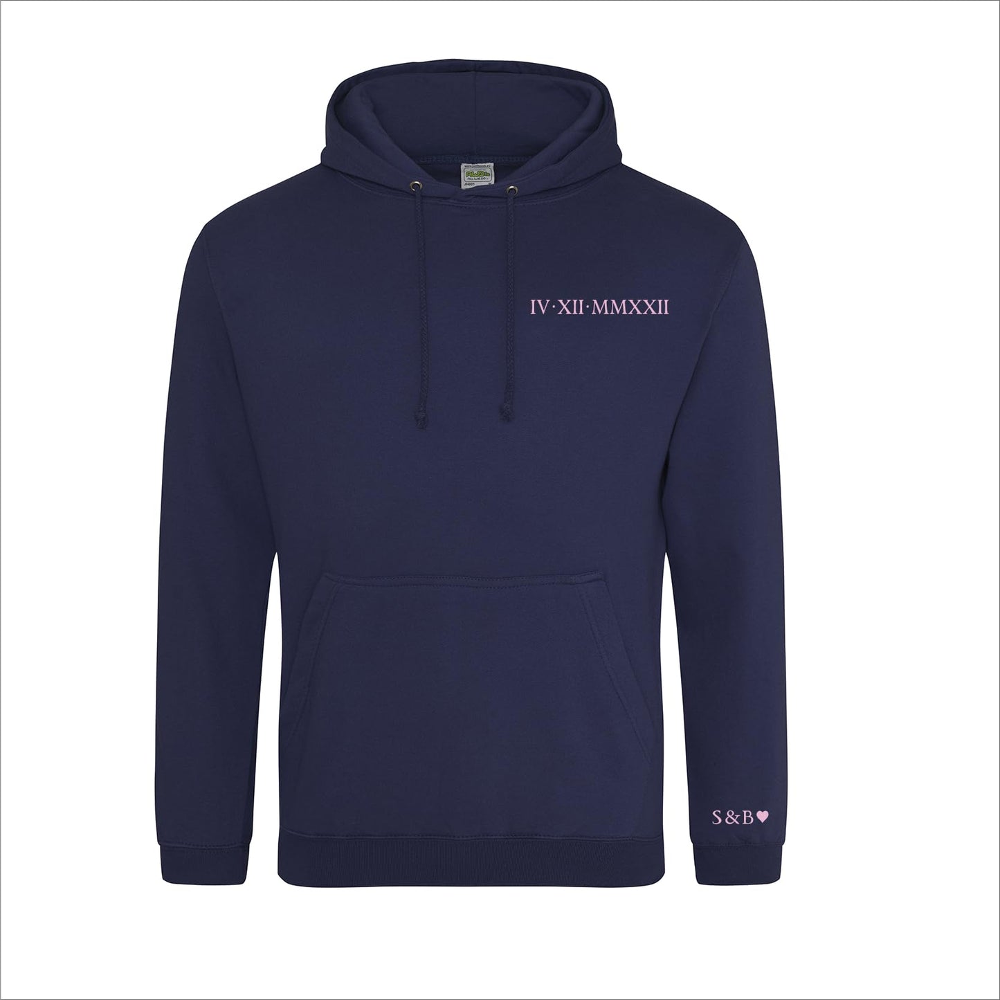 - Unisex Custom Embroidered Roman Numerals Hoodie, Anniversary, Birthday, Couples matching hoodie -