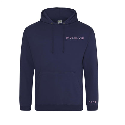 - Unisex Custom Embroidered Roman Numerals Hoodie, Anniversary, Birthday, Couples matching hoodie -