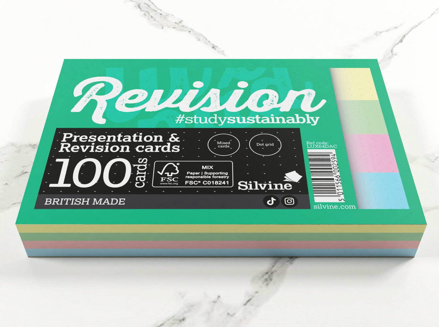 - Luxpad Revision A6 Flash Cards | 5mm Dot Grid (100 Cards) Assorted Colours -