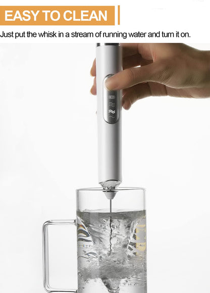 - FIOUSY Handheld Electric Milk Frother With 2 Heads | Coffee Whisk Foam Mixer with USB Rechargeable | 3 Speeds -