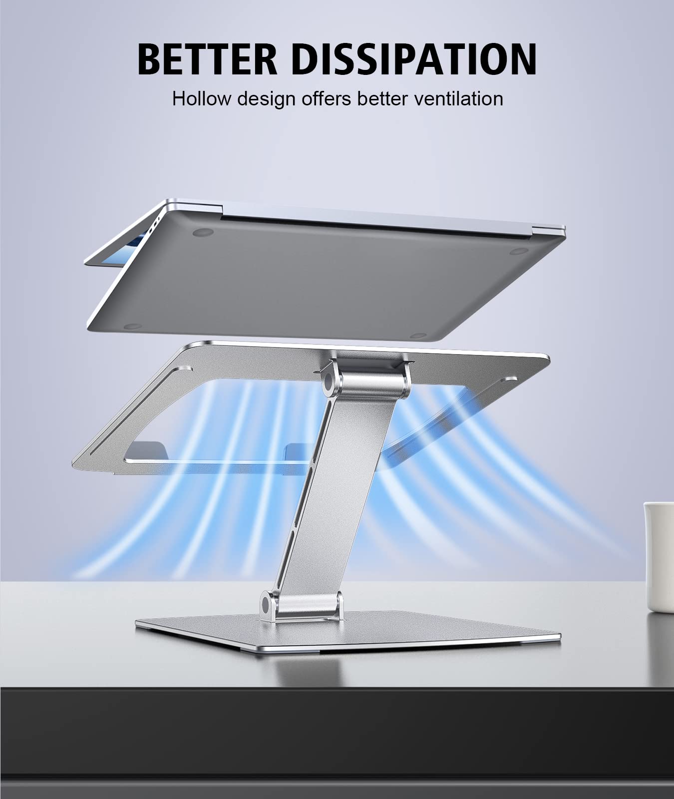 - Glangeh Laptop Stand | Adjustable Height, Ergonomic Portable Laptop Riser Holder -