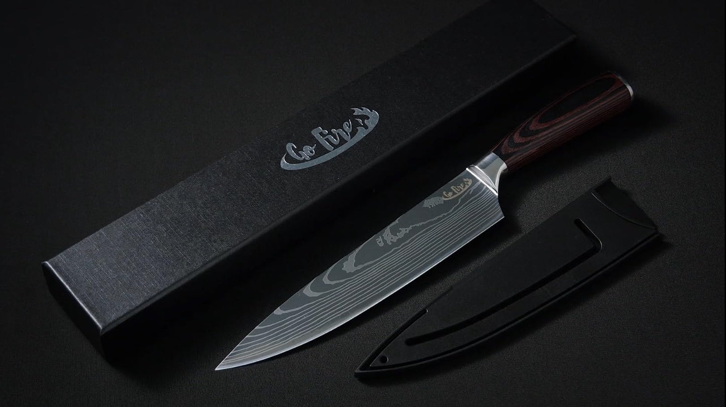 - GoFire Chef Knife 8 Inch Ultra Sharp Chefs Knife | Blade High Carbon Stainless Steel Kitchen Knife -