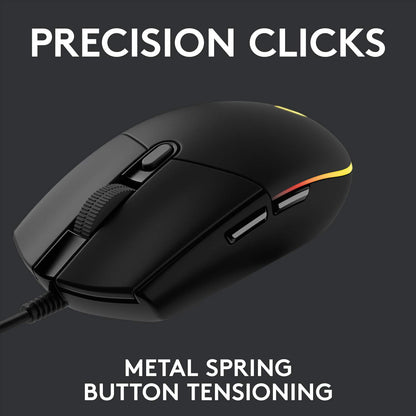 - Logitech G203 LIGHTSYNC Gaming Mouse | Customizable RGB Lighting | 6 Programmable Buttons -