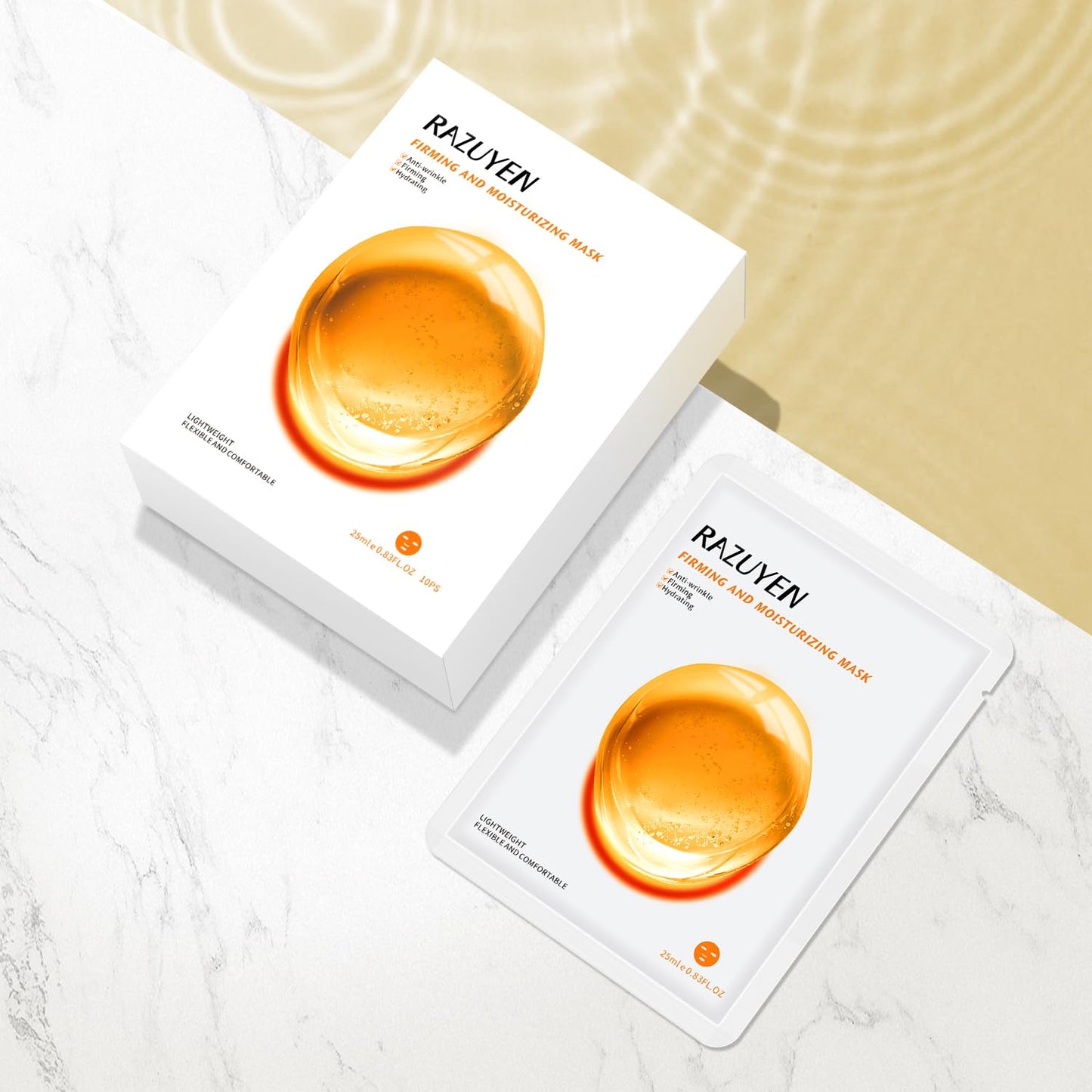 - RAZUYEN Firming Face Sheet Masks | Anti Wrinkle, Moisturising & Hydrating face mask | Set of 10 -