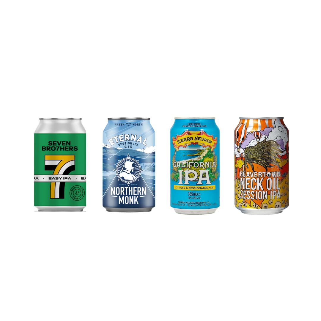 12 Craft IPA Beer Gift Set Mixed Case of IPA Beers with Branded Glass - Premium Selection, Gifts For Him, For Her, Christmas, Father's Day, Birthday's