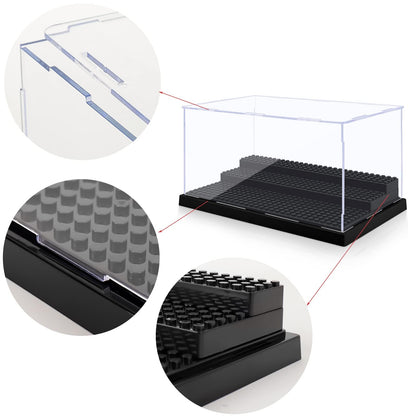 - Mlikero Minifigure Display Case | Clear Dustproof Display Storage Box with 3 Movable Steps -
