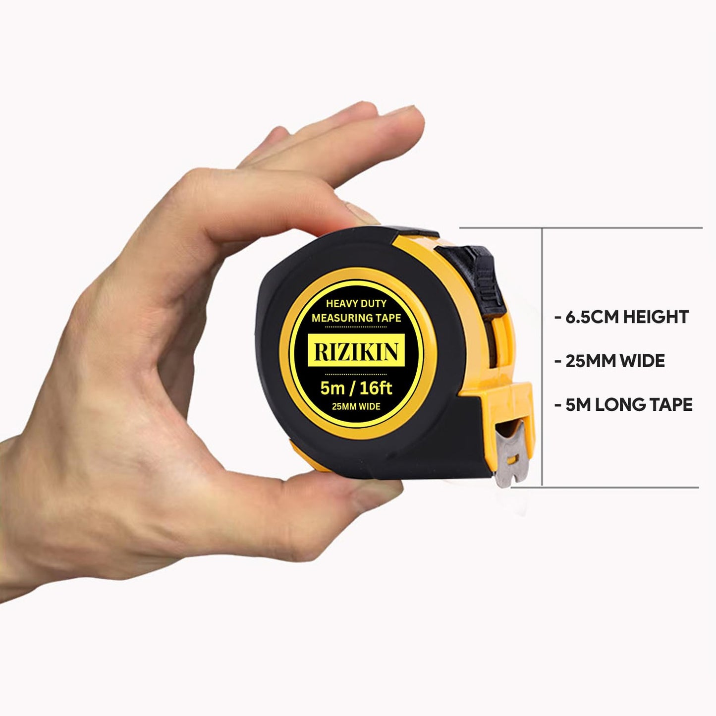- Rizikin Heavy Duty Tape Measure 5m 16ft | Stainless Steel Measuring Tape | 5 Metre -
