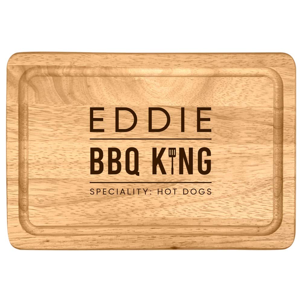 - eBuyGB BBQ King Rectangle Chopping Board | Personalised Cutting Board | Meat Serving Board -