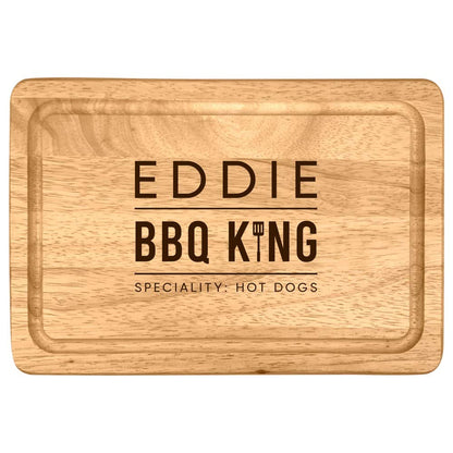 - eBuyGB BBQ King Rectangle Chopping Board | Personalised Cutting Board | Meat Serving Board -