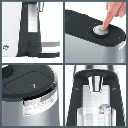 Breville HotCup Hot Water Dispenser | 3 kW Fast Boil | Variable Dispense and Height Adjust | 2 L | Silver [VKT111]