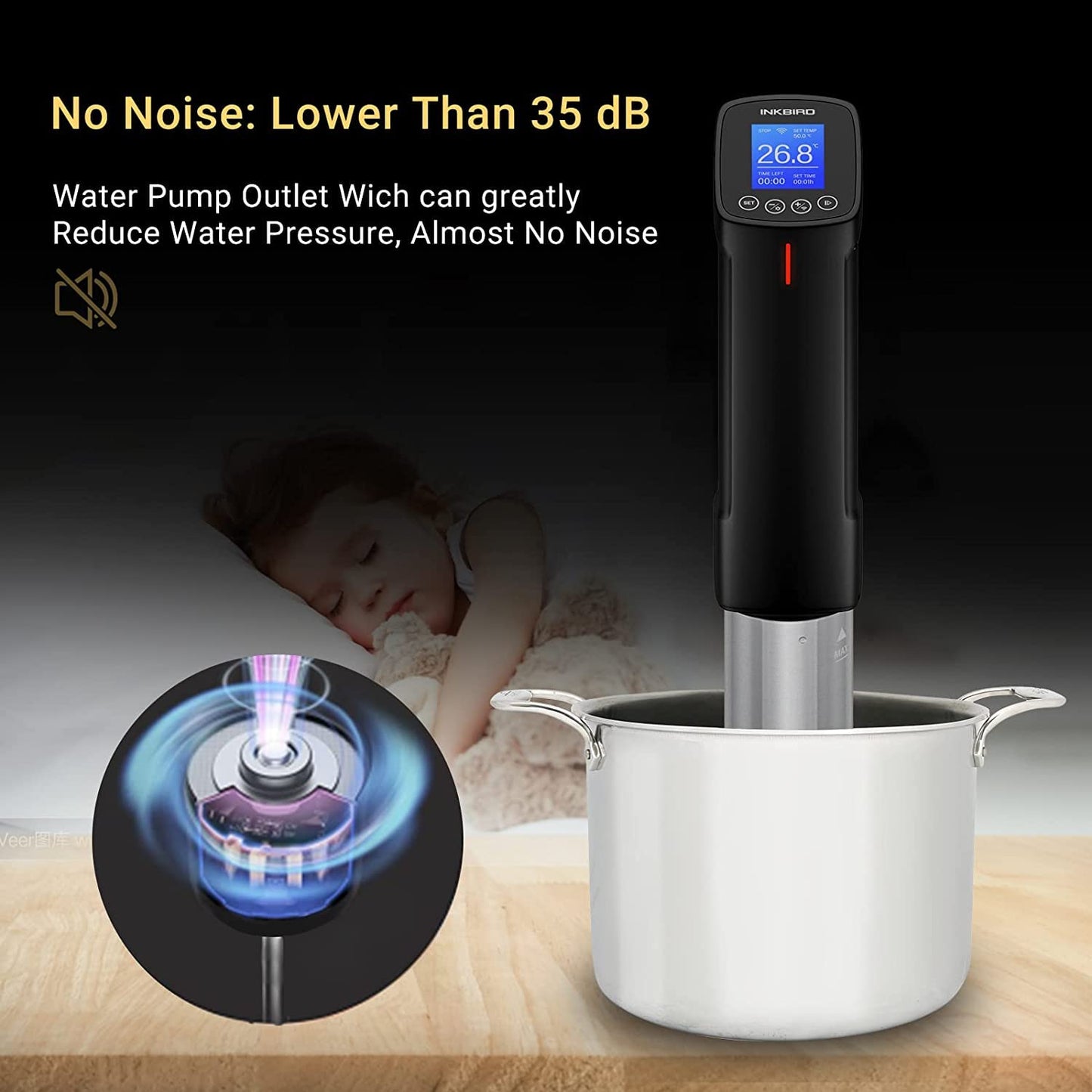 - Inkbird ISV-100W Sous Vide WiFi Cooker Immersion Circulator | Temperature Time and Touch Control Sous Vide Machine 1000 Watts -
