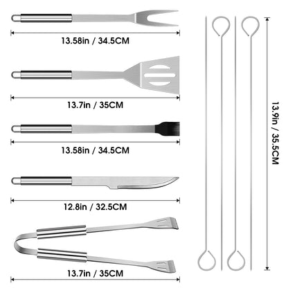BBQ Utensil Set Stainless Steel Professional Barbecue Accessories Grill Tool with Bag Easy to Carry (9)