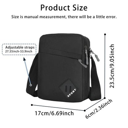- FuninCrea Mens Shoulder Bag | Nylon Mens Crossbody Bag | Mens Travel Bag -