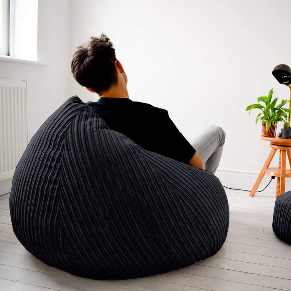 - Rucomfy Beanbags Large Corduroy Slouchbag | Plush Bean Bag Chair for Adults -