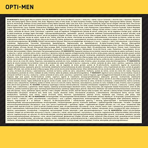 - Optimum Nutrition Opti-Men Multi-Vitamin Supplements for Men | With Vitamin D, Vitamin C, Vitamin B6 and Amino Acids -