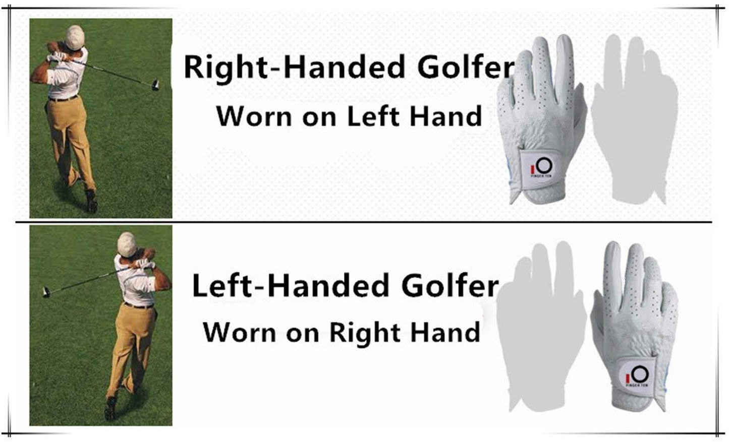 - FINGER TEN Golf Gloves Men | Left Hand -