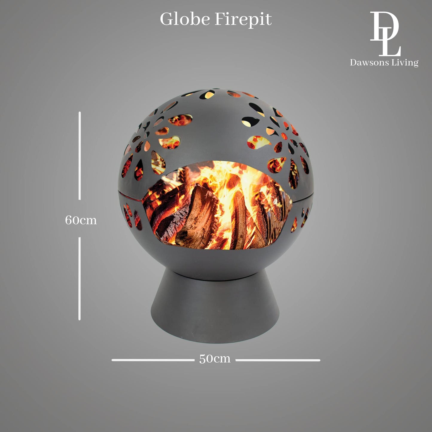 - GardenCo Globe Fire Pit | Large 60cm Outdoor Round Firepit for Garden and Patio -