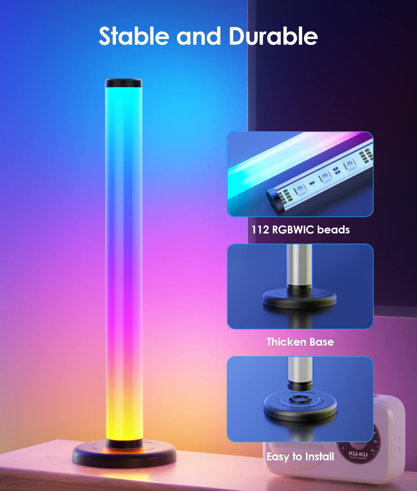 - Ydene LED Smart Light Bar, 360°RGB Lights