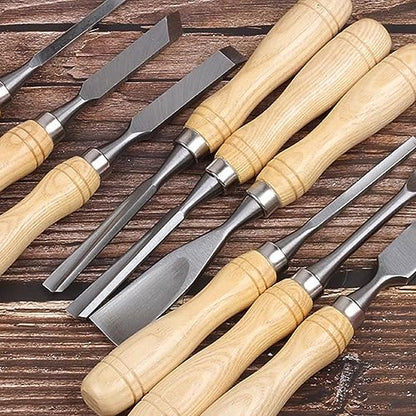 12-piece chisel set, wood chisel set, notch carving set, woodwork chisel set, professional chisel set for wood carving, carpentry, wood chisel set for beginners, professionals carvers