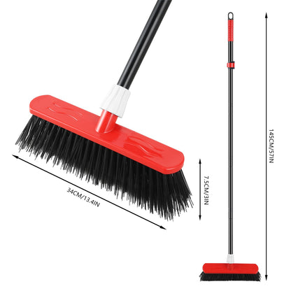 - Mitclear Yard Broom Heavy Duty with Long Handle | (57IN)  Garden Brush with Stiff Bristles -