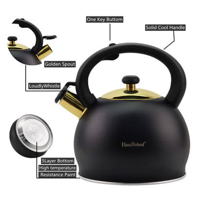 - SHANGZHER Stovetop Tea Kettle | Gas Hobs | 3L Stainless Steel Induction Kettle -