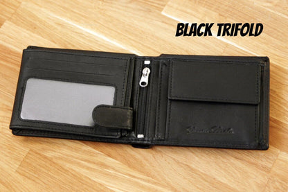 - Personalised NAME Engraved Genuine Leather Luxury Wallet -