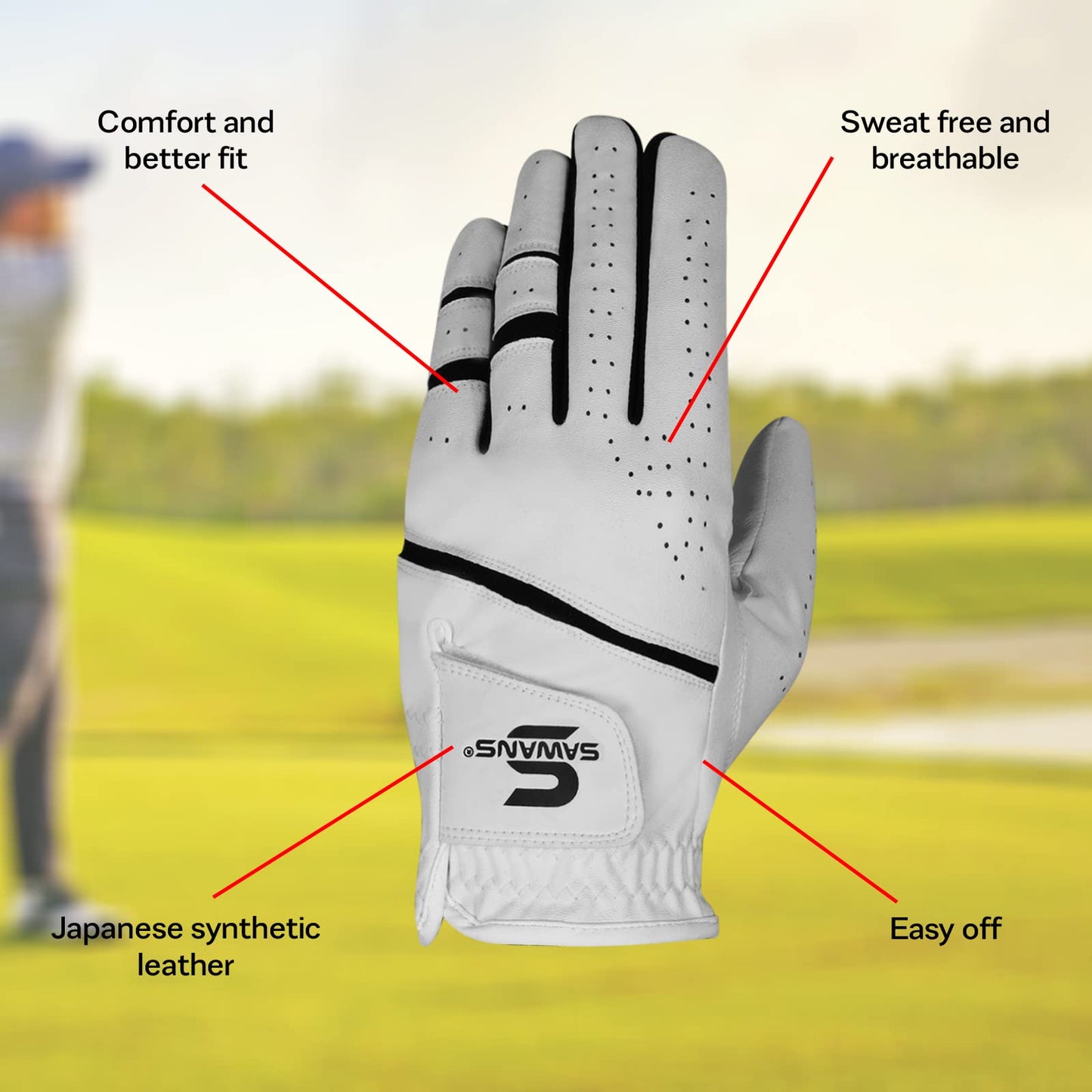 - SAWANS Golf Glove | Men's Durable Premium Leather Left Hand Right -