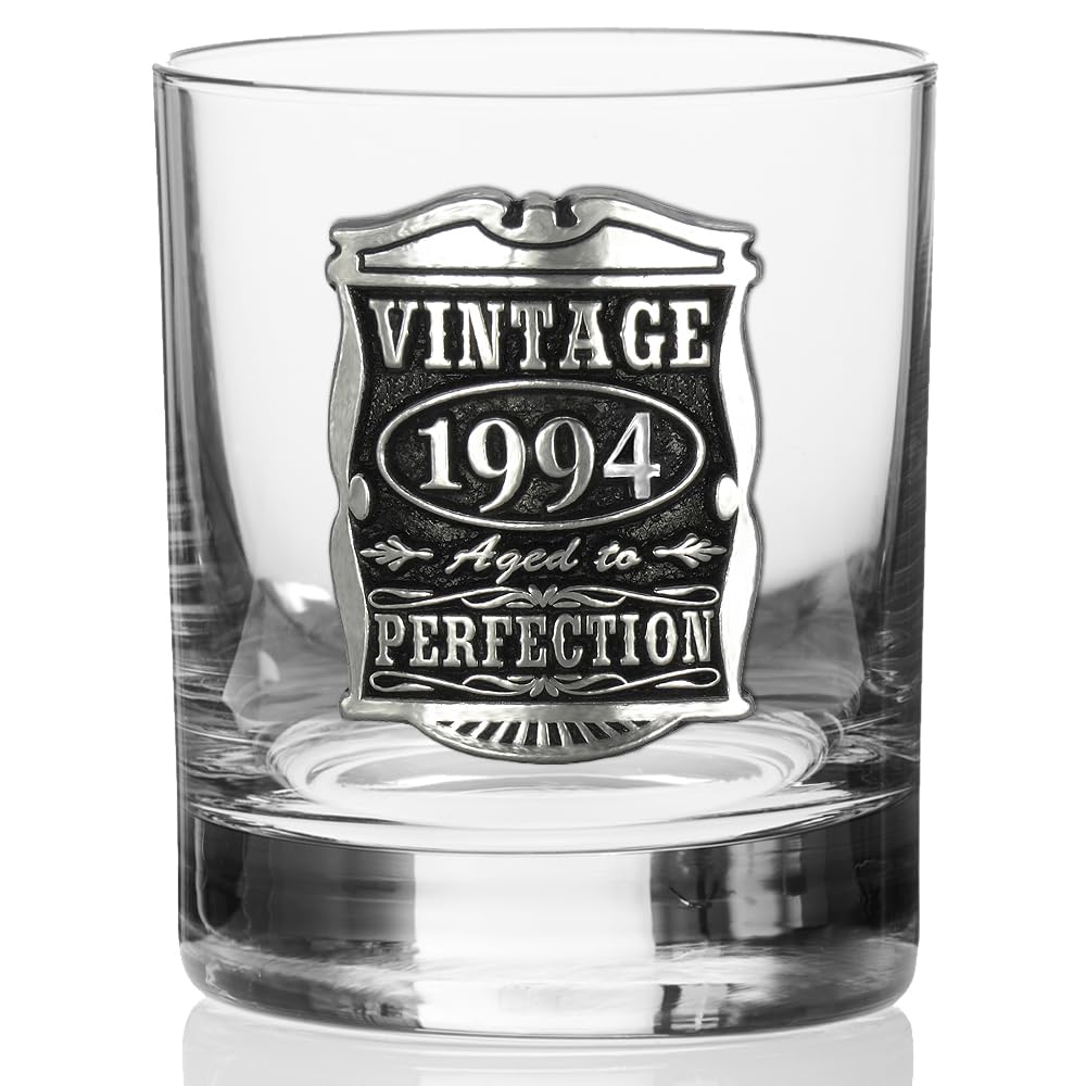 - English Pewter Company Vintage | Birthday or Anniversary Whisky Glass Tumbler | Unique Personalised Whiskey Gift For Men -