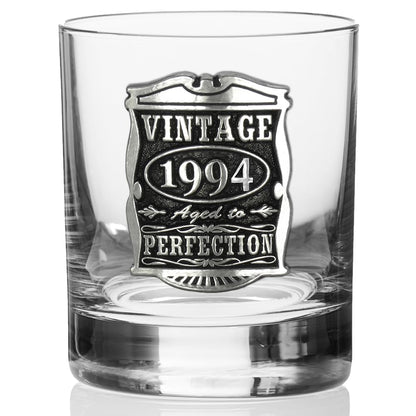 - English Pewter Company Vintage | Birthday or Anniversary Whisky Glass Tumbler | Unique Personalised Whiskey Gift For Men -