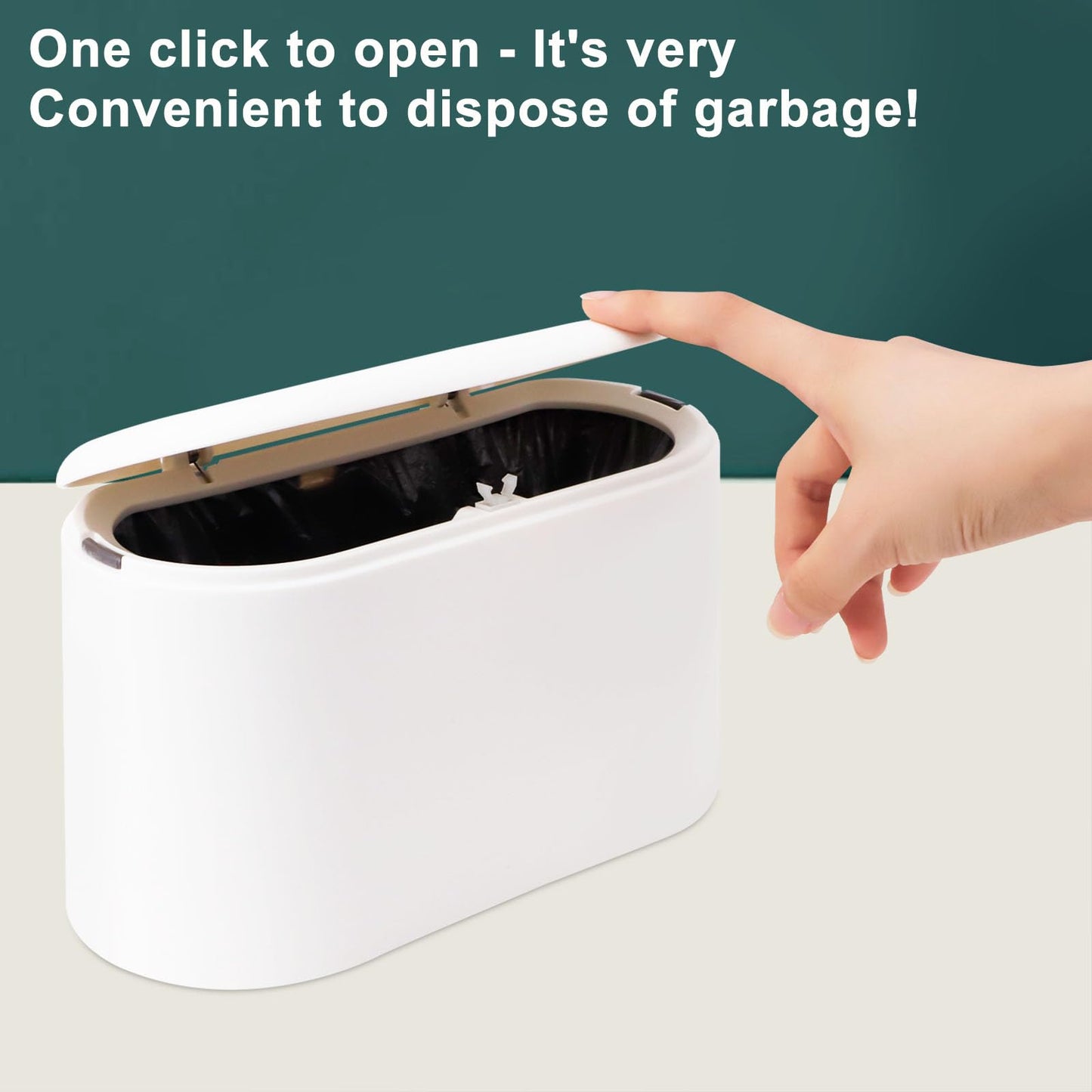 - SHAIDOJIO Desk Bin with Lid | Mini Bin with 90PCS Trash Bags -